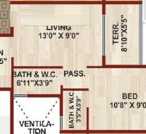 1 BHK 312 Sq. Ft. Apartment in Honesty Panchashil Complex