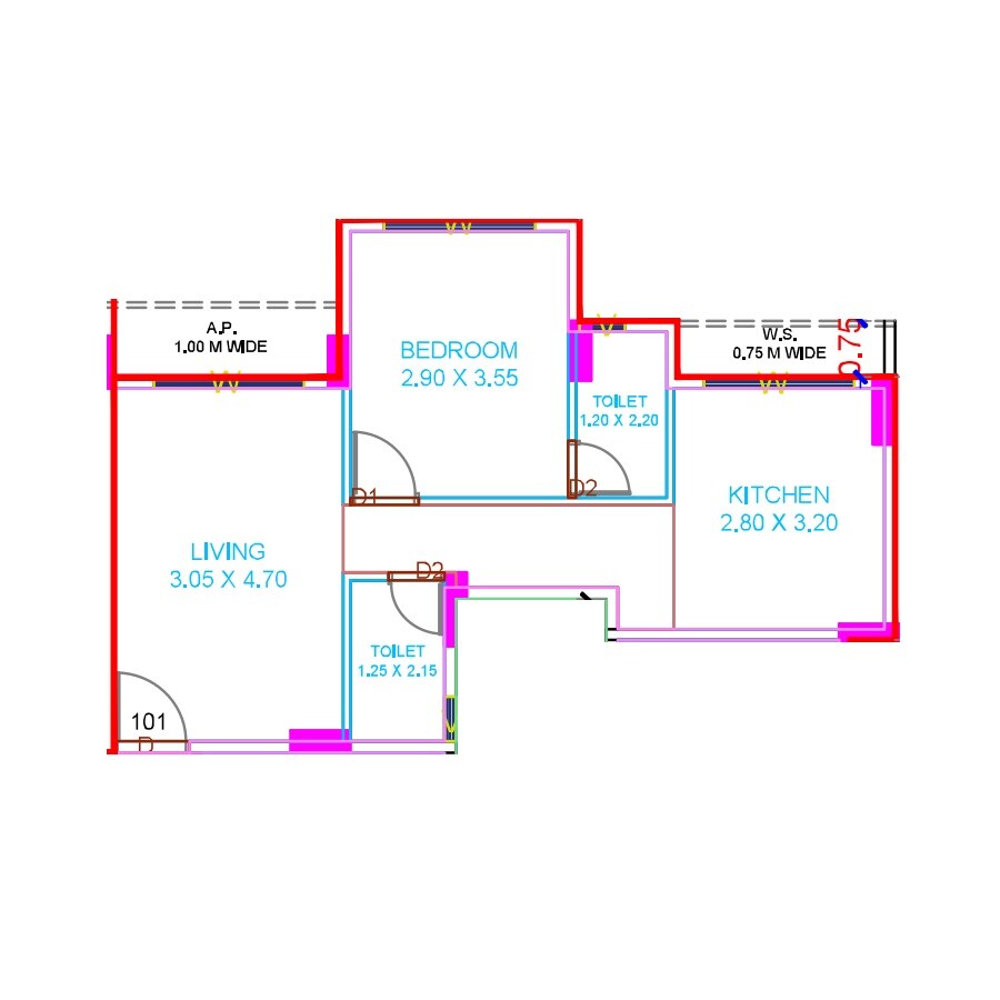 1 BHK 488 Sq. Ft. Apartment