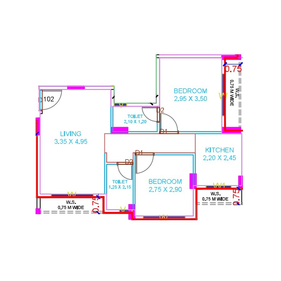 2 BHK 548 Sq. Ft. Apartment