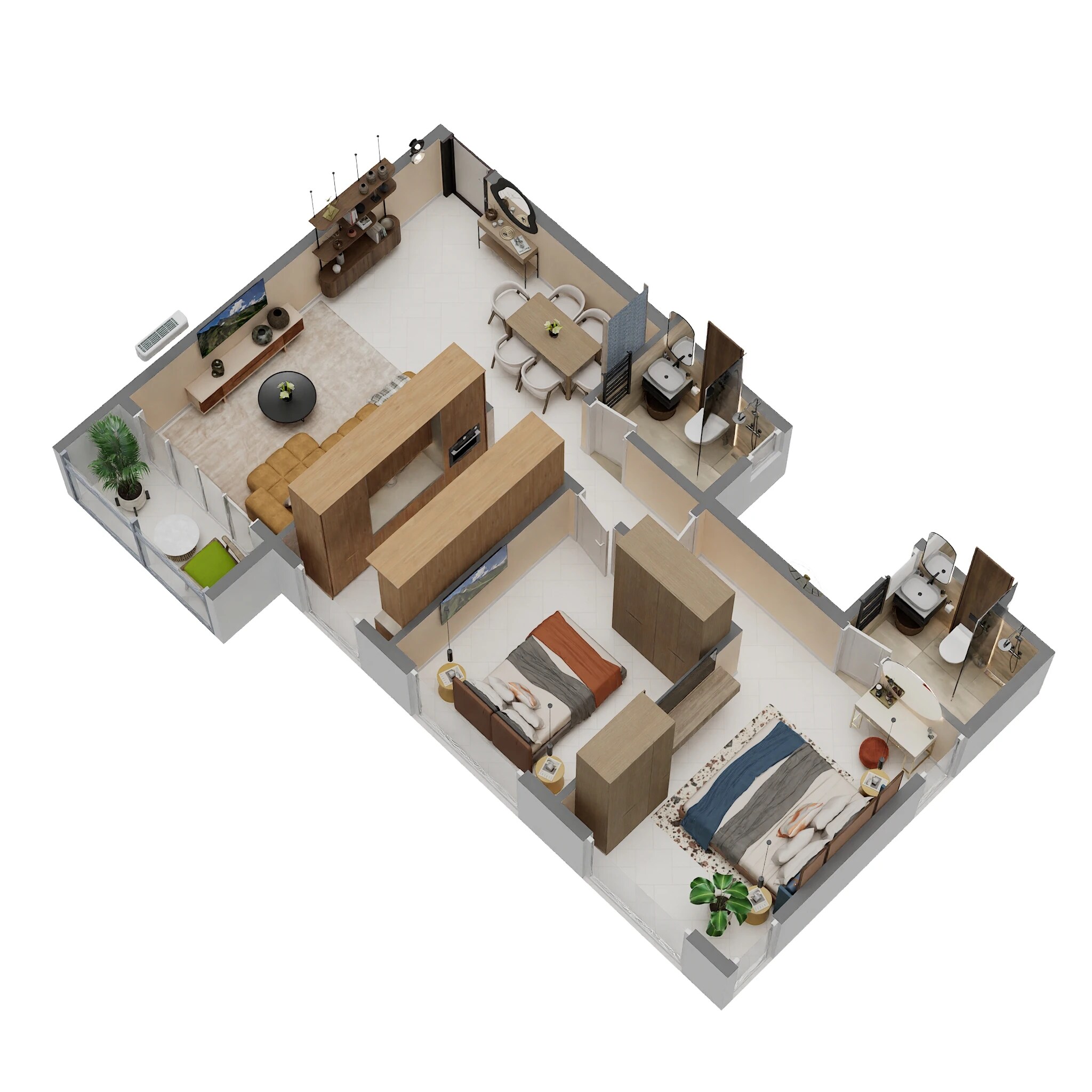 2 BHK 681 Sq. Ft. Apartment