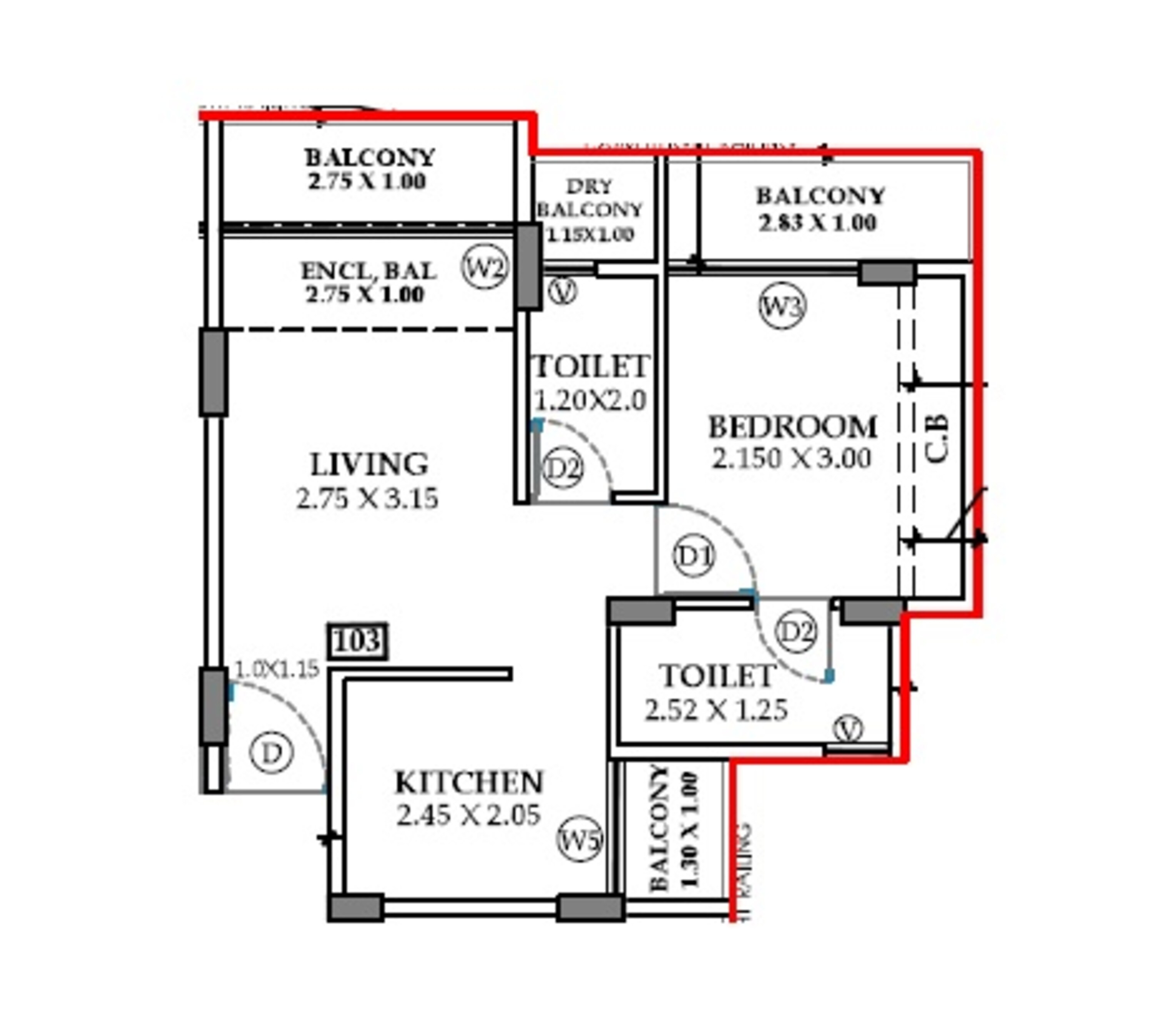 1 BHK 458 Sq. Ft. Apartment in JK Paradise
