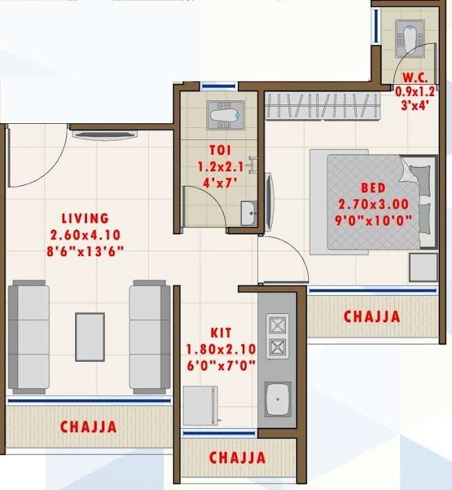 1 BHK 239 Sq. Ft. Apartment in JKS Cloud One