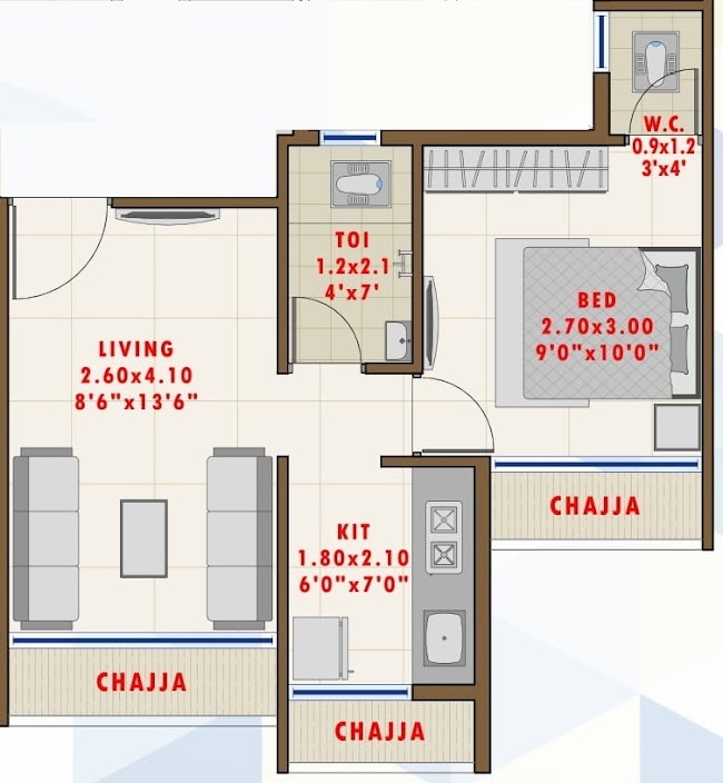 JKS Cloud One 1 BHK Layout