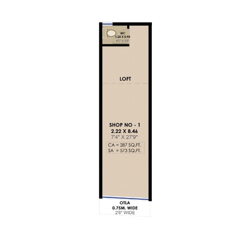 Floor plan of 268 Sq. Ft. Retail Shop in JPrime Venkatesha Harmony, Navi Mumbai