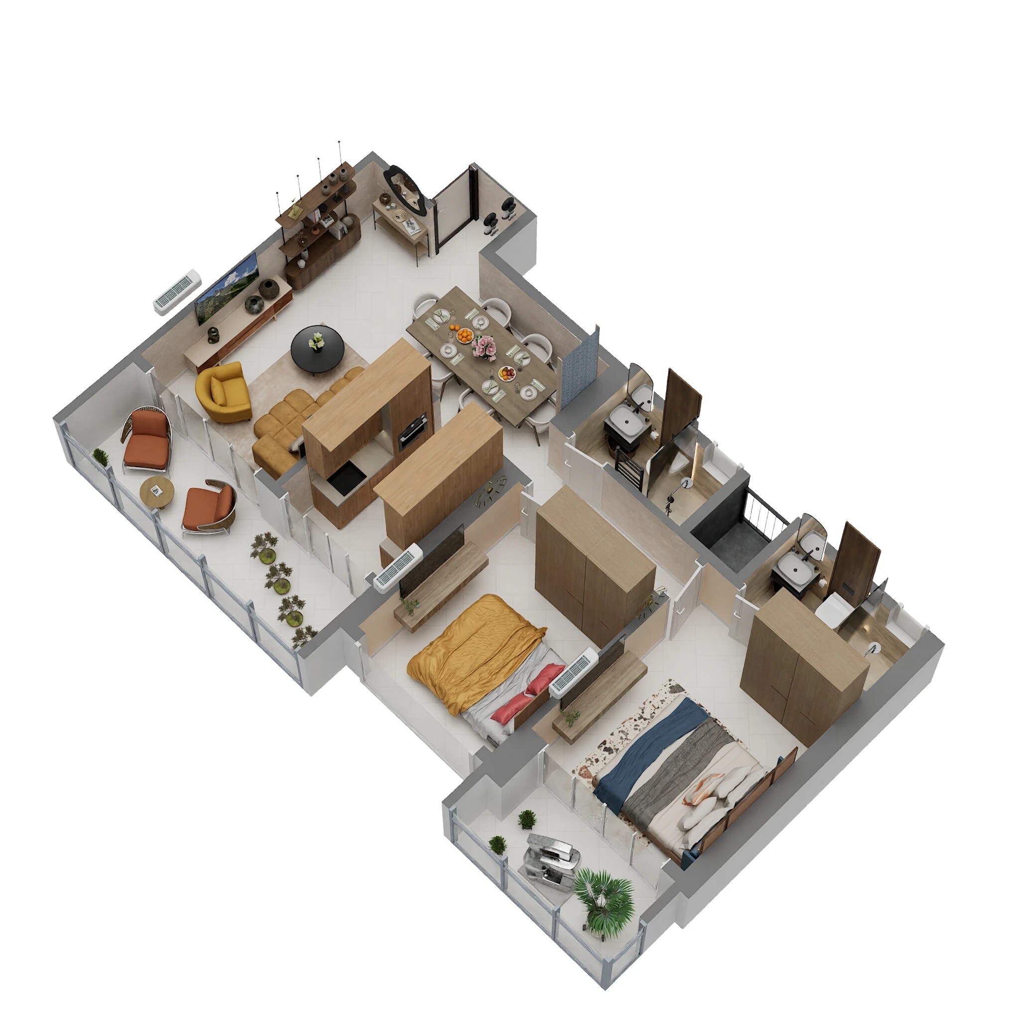 2 BHK 687 Sq. Ft. Apartment