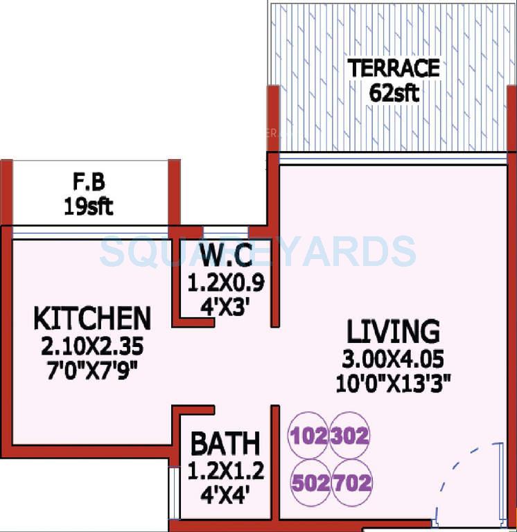 1 BHK 455 Sq. Ft. Apartment