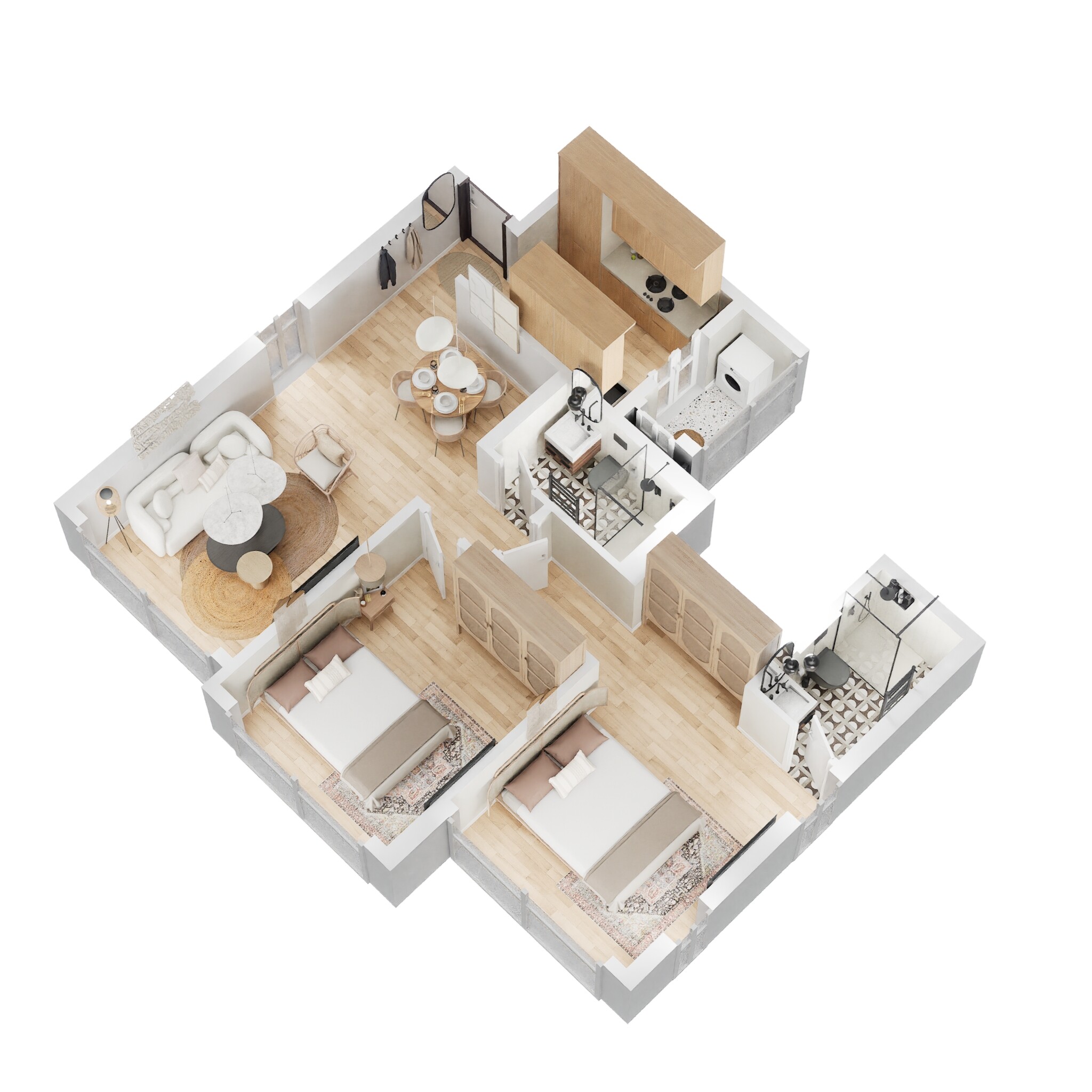 2 BHK 616 Sq. Ft. Apartment