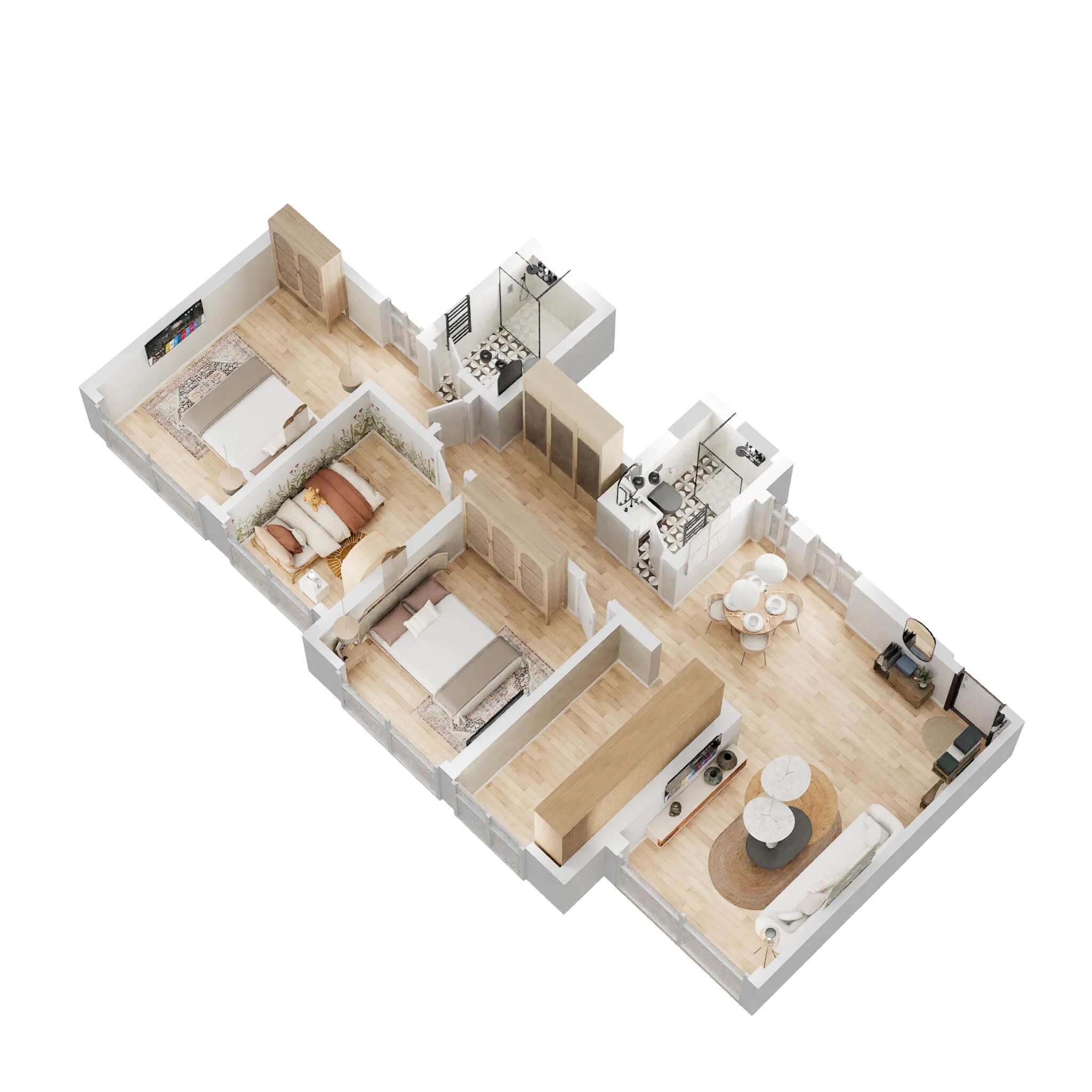 Floor plan of 2 BHK 1100 Sq. Ft. Apartment in Kalpataru Riverside, Navi Mumbai