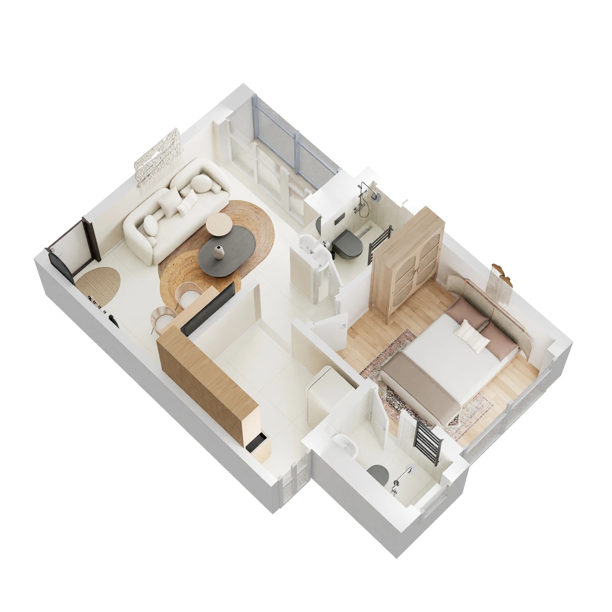 Floor plan of 1 BHK 354 Sq. Ft. Apartment in Kalpsutra Avighna, Navi Mumbai