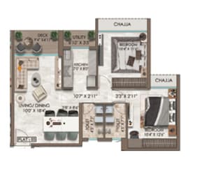 2 BHK 647 Sq. Ft. Apartment in Kamdhenu Pinnacle