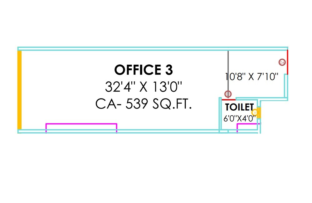 Floor plan of Office Space - 540 sq. ft. in Kamdhenu Synergy Square, Navi Mumbai