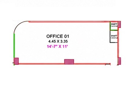 Floor plan of 1255 Sq. Ft. Office Space in Kamdhenu Zeus, Navi Mumbai