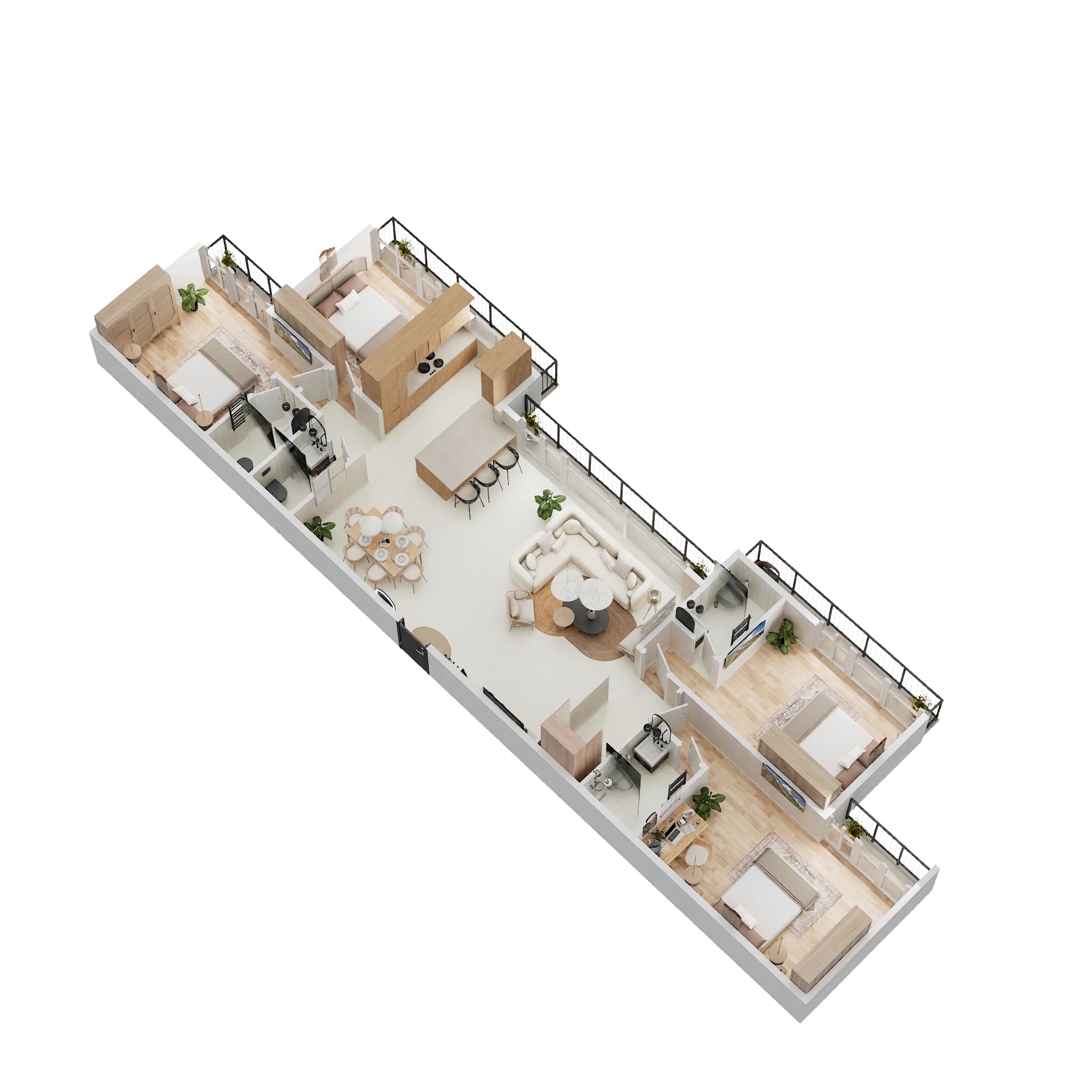 Floor plan of 4 BHK 1271 Sq. Ft. Apartment in Kasturi Regius, Navi Mumbai