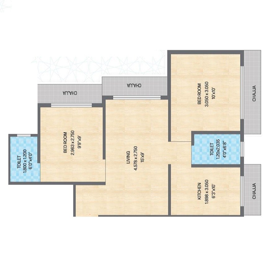 2 BHK 457 Sq. Ft. Apartment