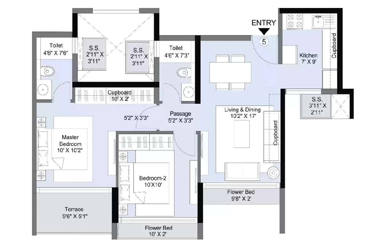l&t seawoods residences phase 2 apartment 2 bhk 528sqft 20215402105407