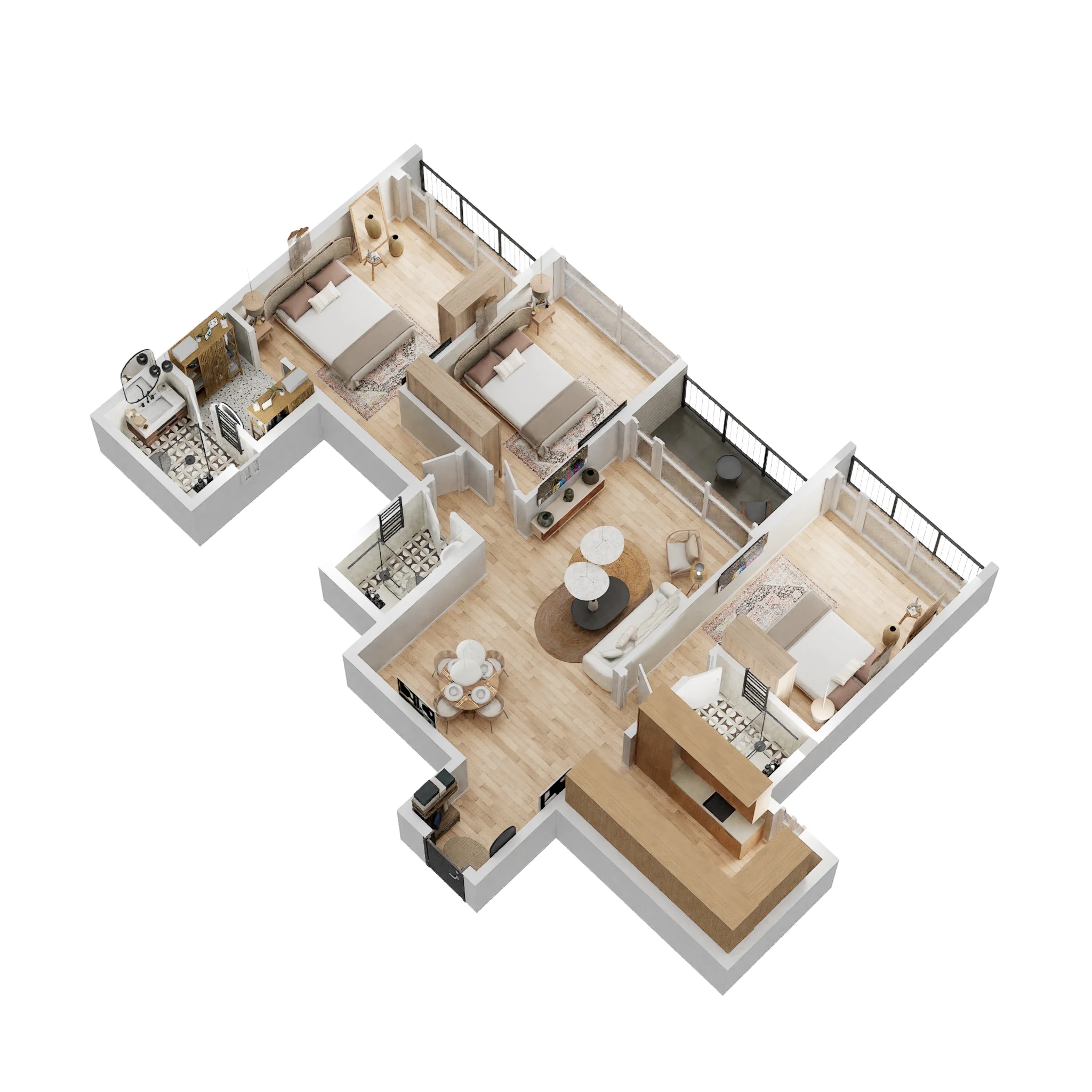 3 BHK 1048 Sq. Ft. Apartment