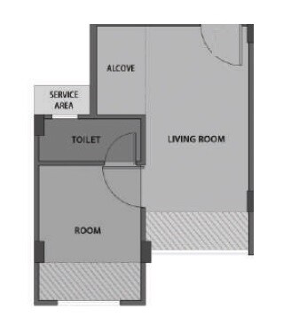 Floor plan of 1 BHK 321 Sq. Ft. Apartment in Labdhi Gardens, Navi Mumbai