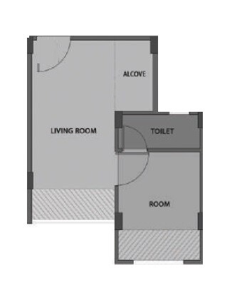 Floor plan of 1 BHK 334 Sq. Ft. Apartment in Labdhi Gardens, Navi Mumbai