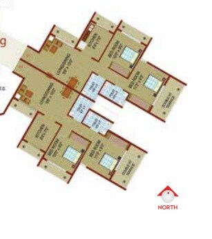 Floor plan of 2 BHK 446 Sq. Ft. Apartment in Lakhanis Orchid Woods, Navi Mumbai