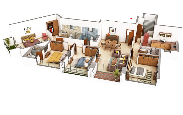 4 BHK 1265 Sq. Ft. Apartment