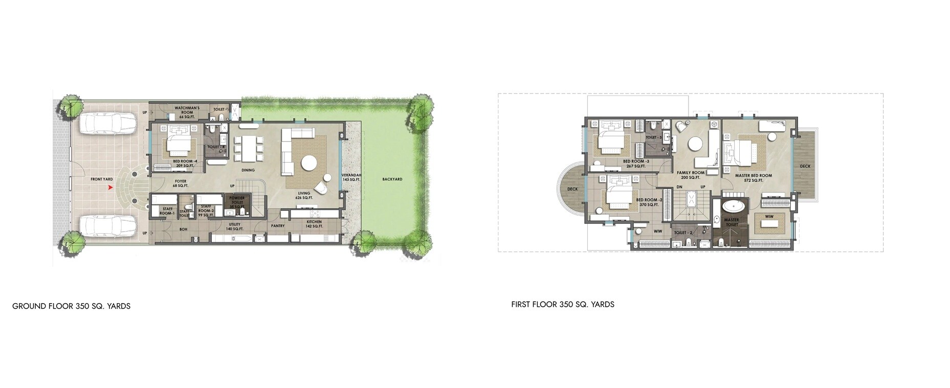 Floor plan of 4 BHK 3000 Sq. Ft. Villa in Lodha Villa Cerro, Navi Mumbai