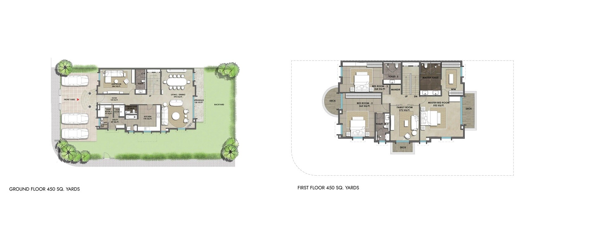 Floor plan of 4 BHK 3100 Sq. Ft. Villa in Lodha Villa Cerro, Navi Mumbai