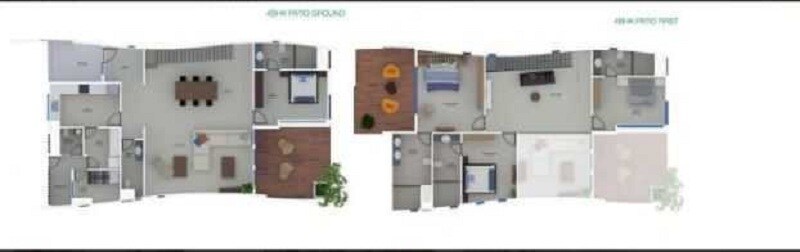 Floor plan of 4 BHK 2410 Sq. Ft. Apartment in Mahindra The Serenes 8 Villas, Navi Mumbai