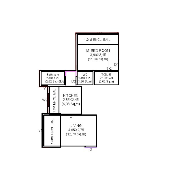 1 BHK 421 Sq. Ft. Apartment