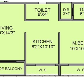 1 BHK 411 Sq. Ft. Apartment in Mangalmurti Sairatna CHS