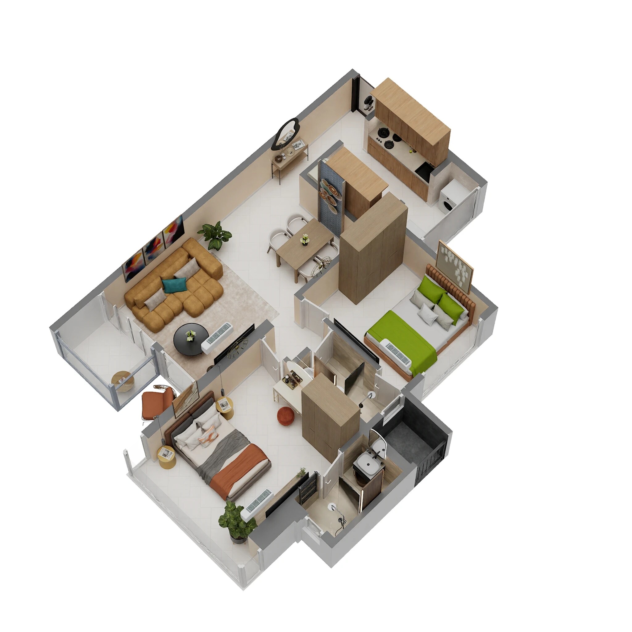 2 BHK 710 Sq. Ft. Apartment