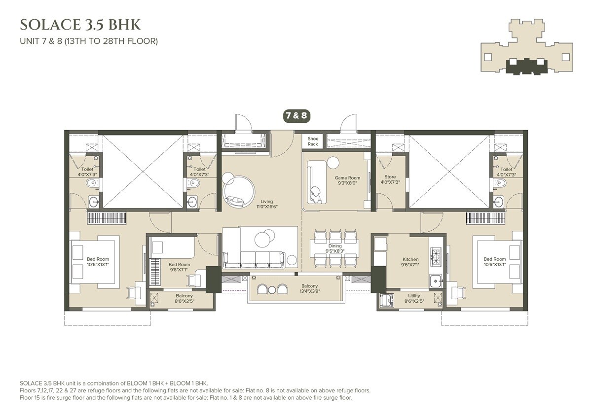 3 BHK 1076 Sq. Ft. Apartment