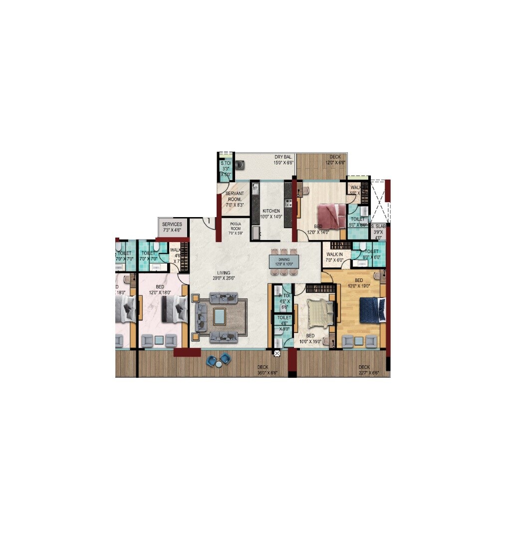 4 BHK 2727 Sq. Ft. Apartment