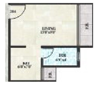 Floor plan of 151 Sq. Ft. Studio in Milan Homes, Navi Mumbai