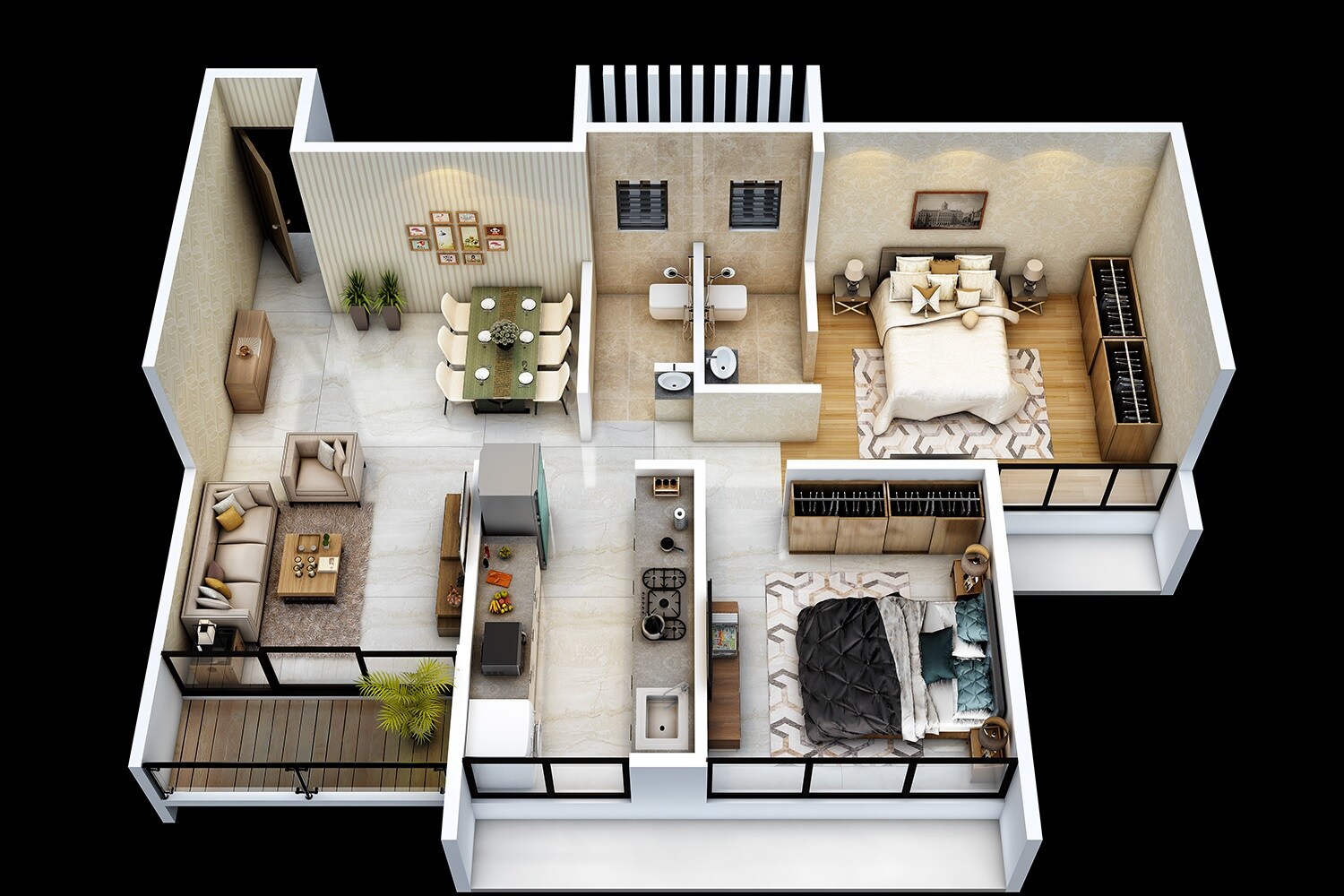 2 BHK 780 Sq. Ft. Apartment