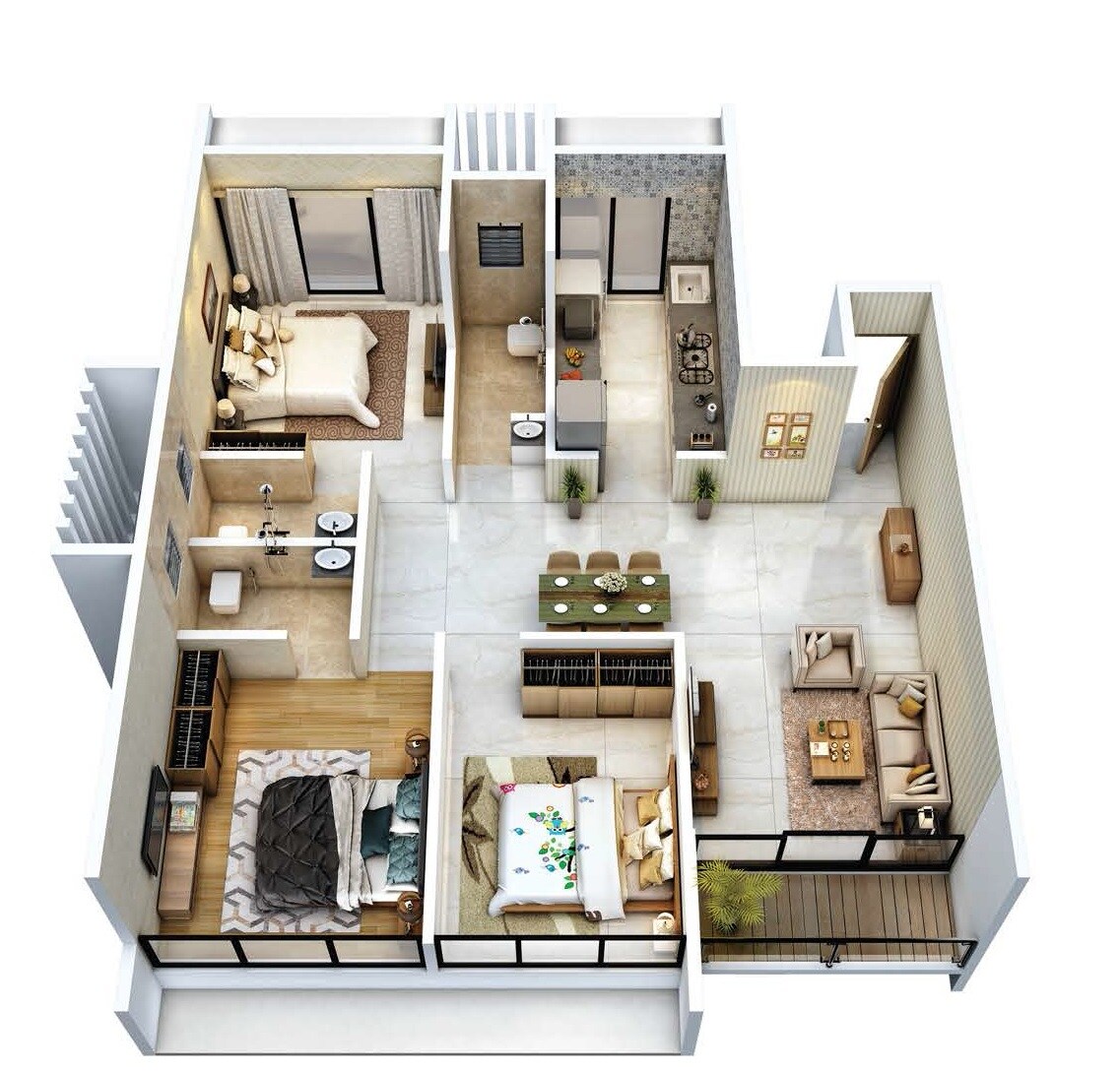 3 BHK 1010 Sq. Ft. Apartment