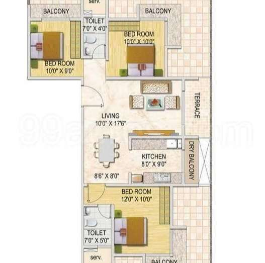 monarch properties brookefields apartment 3 bhk 1300sqft 20205625115632