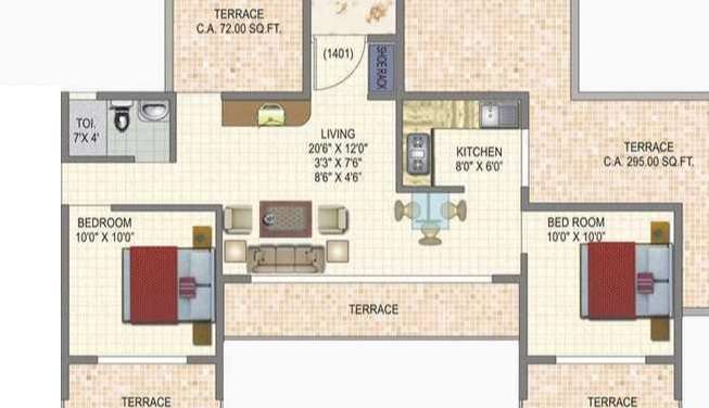 monarch properties fortune apartment 2 bhk 1030sqft 20202024132038
