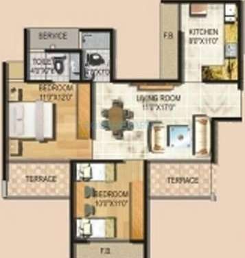 monarch properties luxuria apartment 2bhk 1125sqft1
