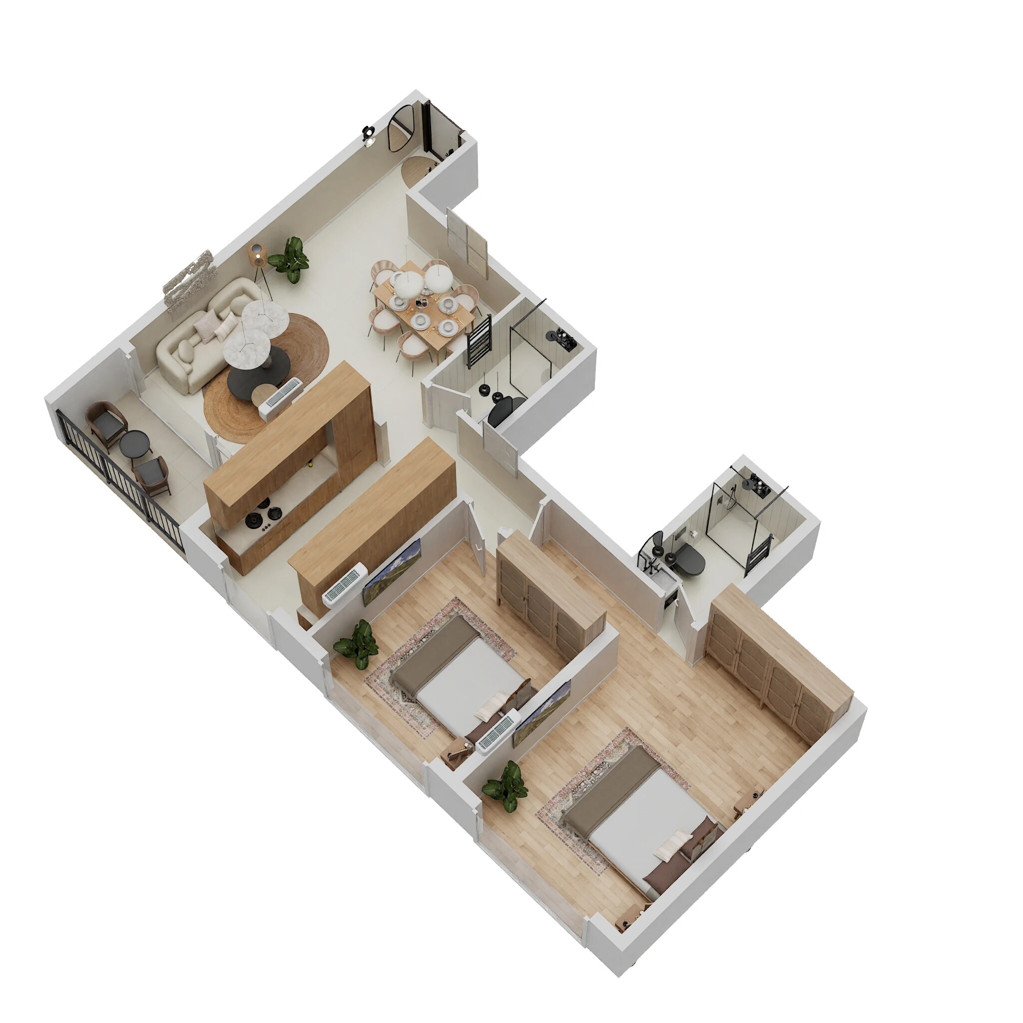 2 BHK 800 Sq. Ft. Apartment