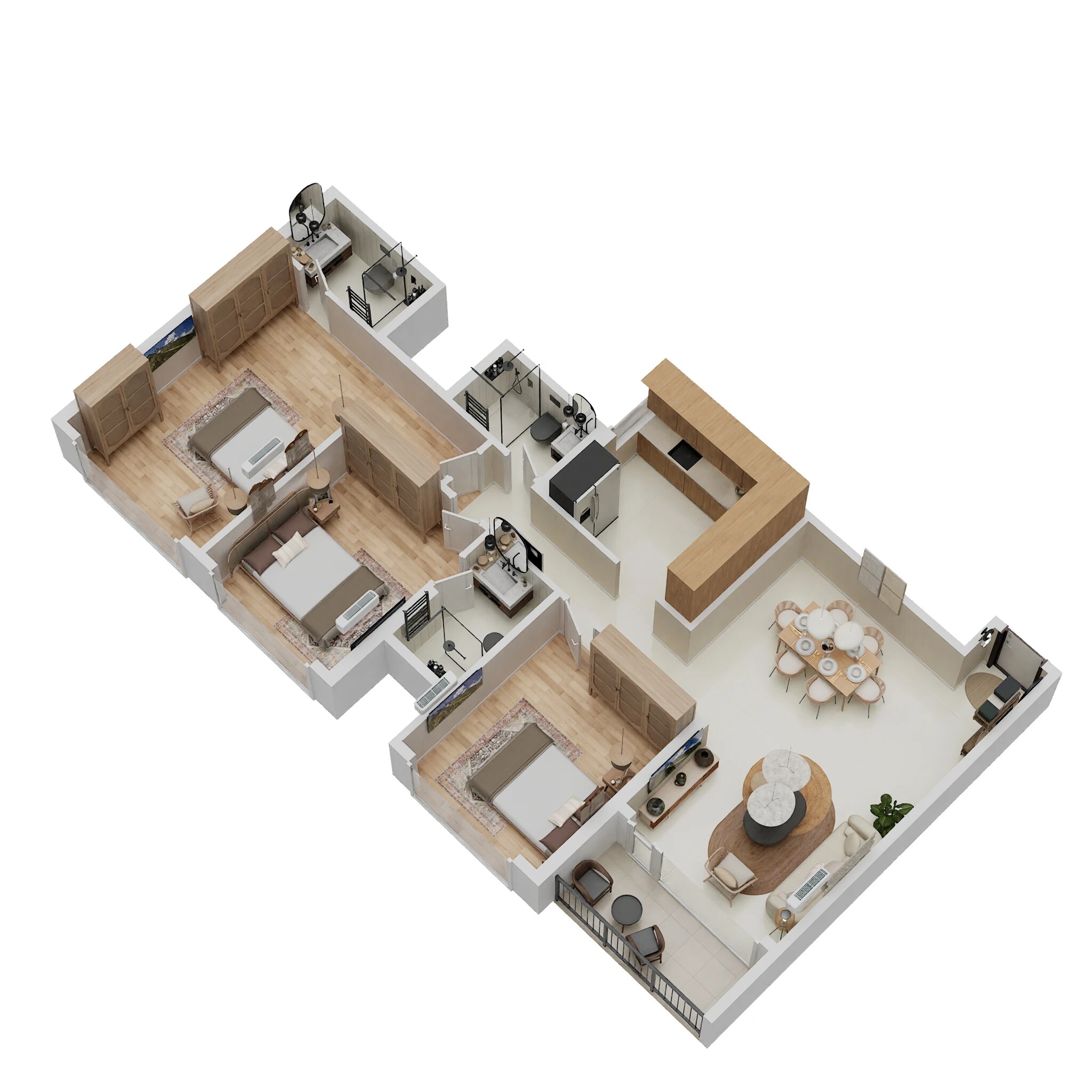 3 BHK 1082 Sq. Ft. Apartment