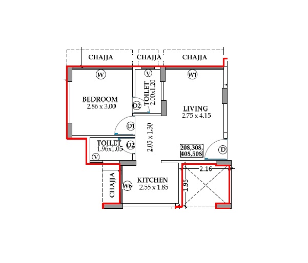 1 BHK 318 Sq. Ft. Apartment in Mundkar Hari Residency