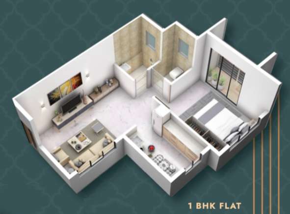 1 BHK 421 Sq. Ft. Apartment in Namah Gauri Nandan