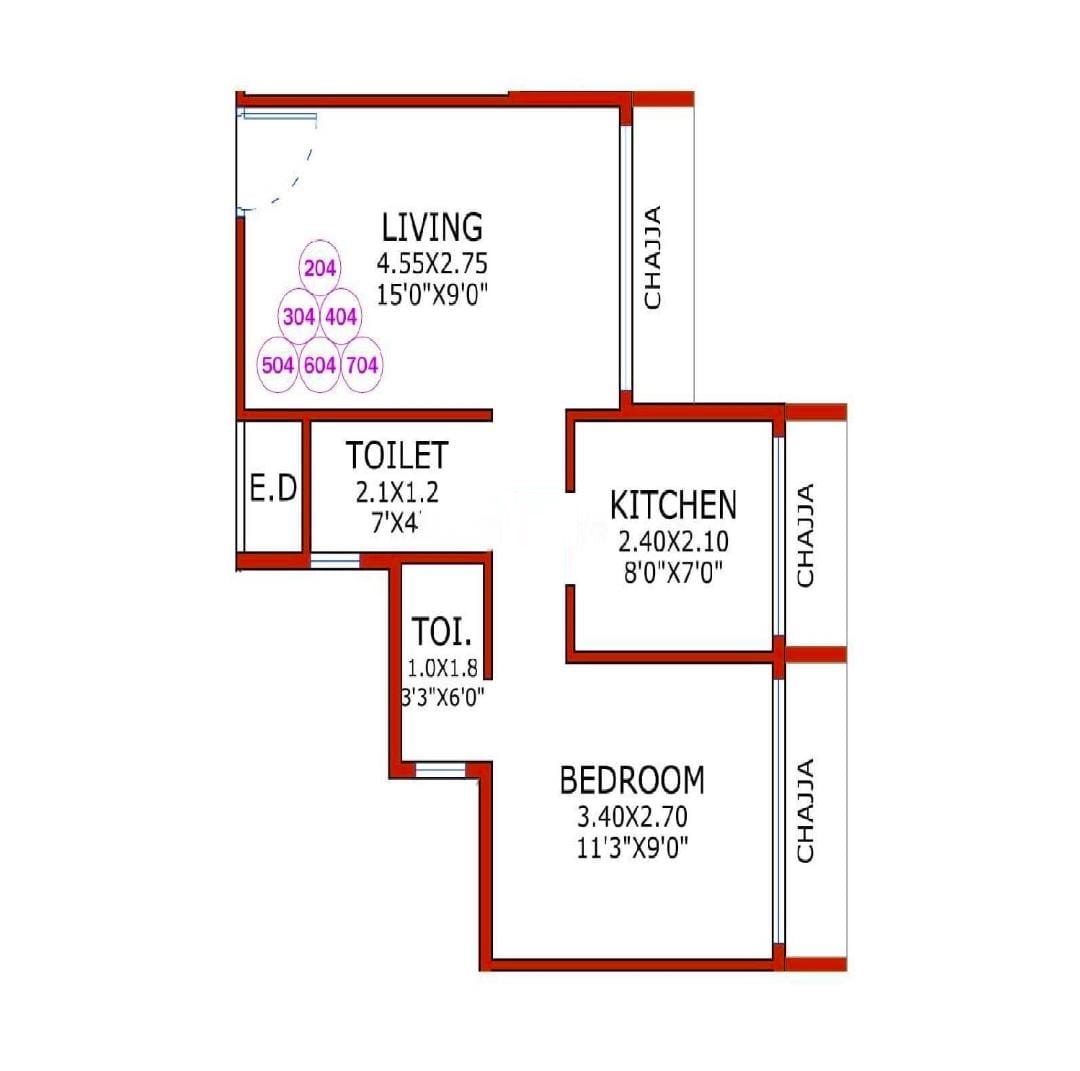 1 BHK 370 Sq. Ft. Apartment in National Eden Paradise