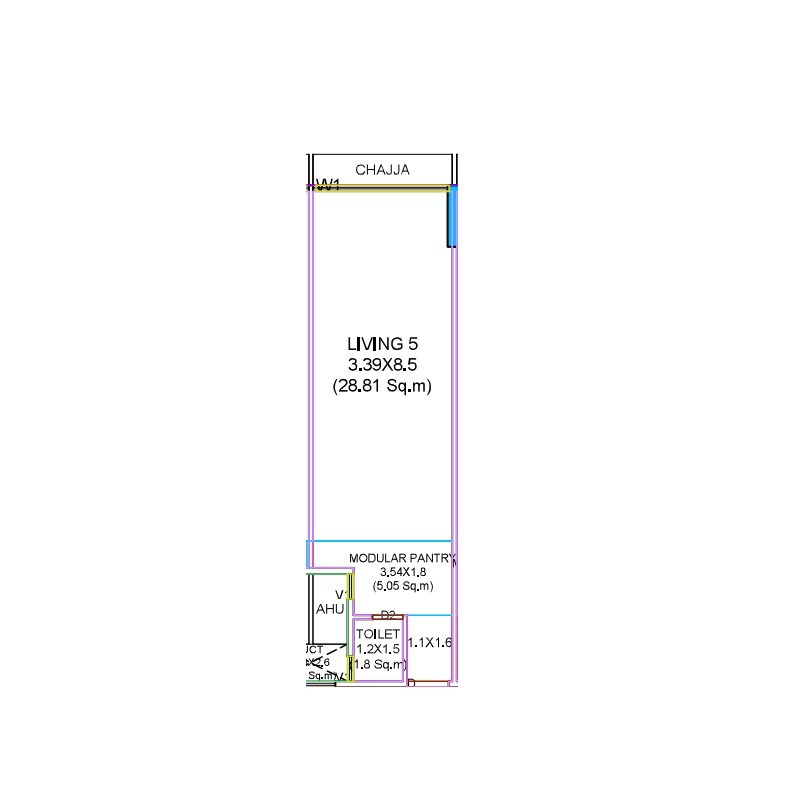 Floor plan of 393 Sq. Ft. Studio in NCM Balaji Height, Navi Mumbai