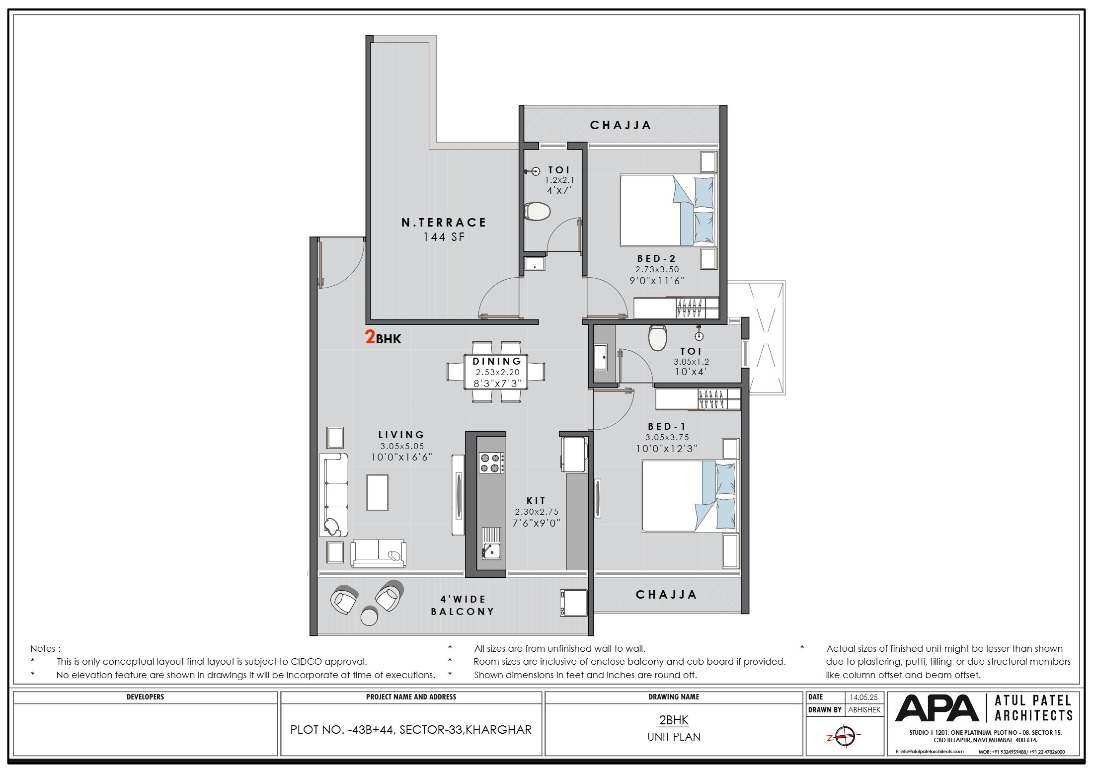 2 BHK 643 Sq. Ft. Apartment