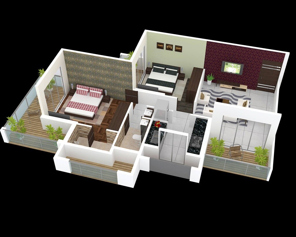 Floor plan of 2 BHK 1150 Sq. Ft. Apartment in Neel Ganesh Kurpa, Navi Mumbai