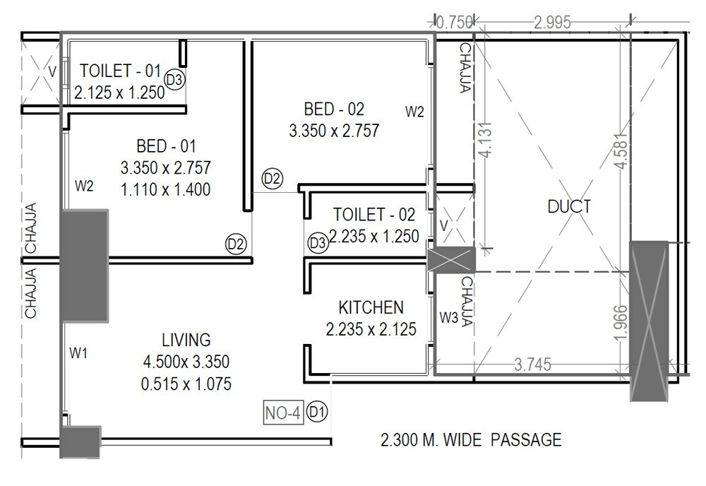 2 BHK 537 Sq. Ft. Apartment