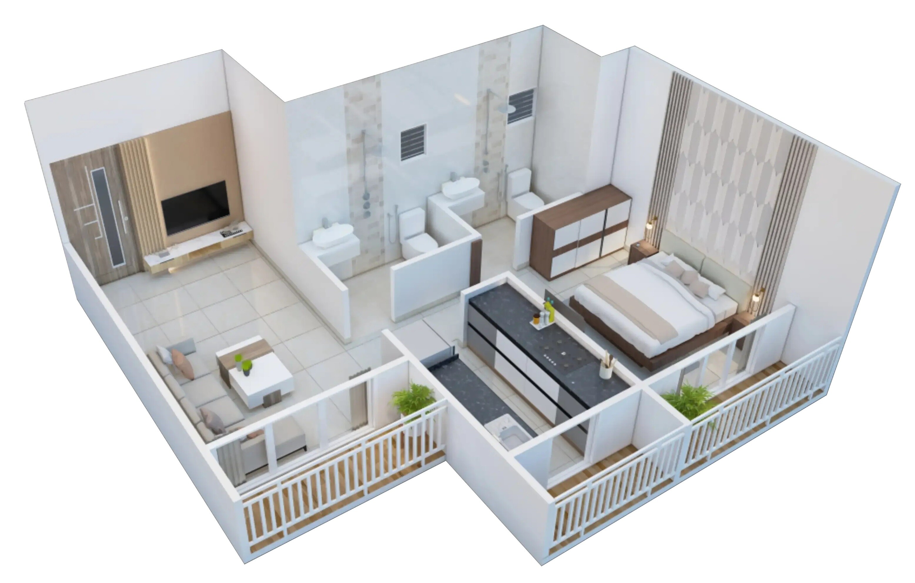 Floor plan of 1 BHK 392 Sq. Ft. Apartment in Neighbourhood Girija Residency, Navi Mumbai