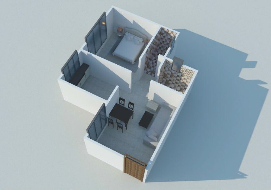 Floor plan of 1 BHK 306 Sq. Ft. Apartment in Nisargraj Laxmi Residency, Navi Mumbai