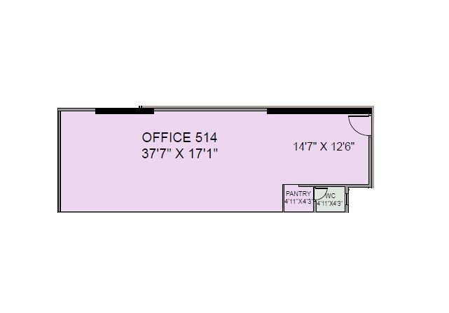 Floor plan of 651 Sq. Ft. Office Space in NMS Midas, Navi Mumbai